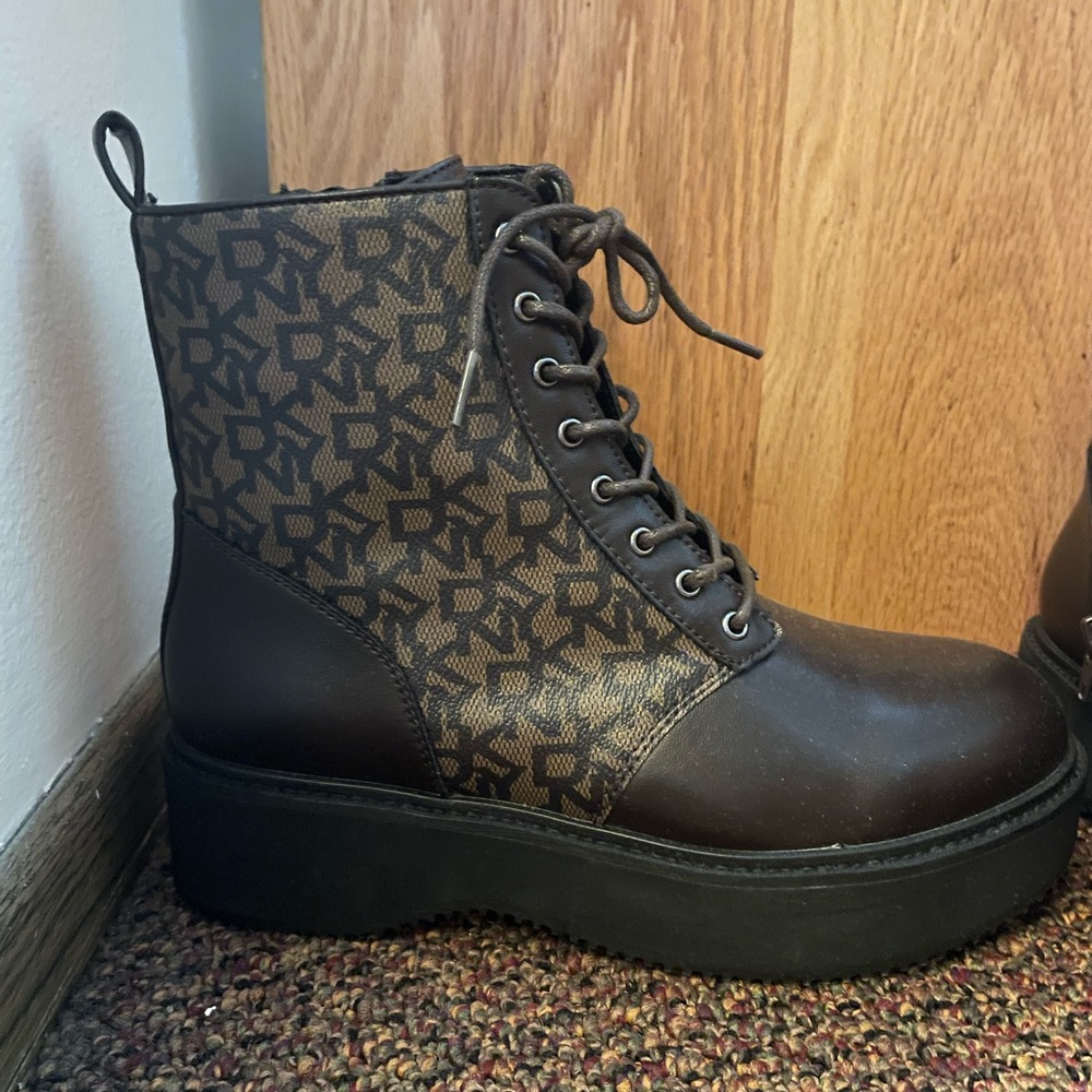 DKNY Roselyn Lace Up Boots - NWOT